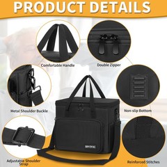 8 Slots Wireless Microphone Case with Foam, 1680D Heavy Duty Oxford Fabric Mi…