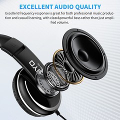 JOYO Wired Over Ear Studio Monitor Headphones Noise Isolation 1/4 to 3.5mm Jack