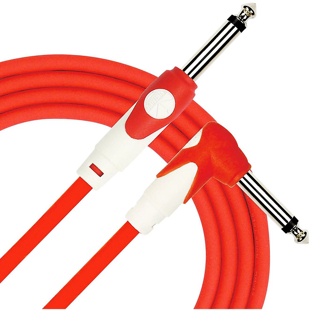 KIRLIN LightGear Straight to Right Angle Instrument Cable 10 ft. PVC Jacket Red