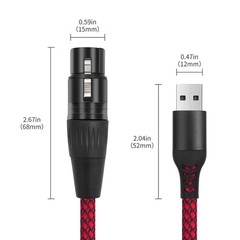 3.3FT XLR To USB Recording Cable Female To A Mic Link Converter Karaoke Cord