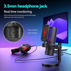 USB Condenser Microphone Gaming Mic For PC Mac USB-C Samsung iPhone 16/15 PS4/5