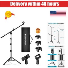 InnoGear Adjustable Tripod Boom Mic Stand with Carrying Bag – Heavy Duty