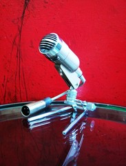 Vintage 1960’s Argonne AR-16 Dynamic harp microphone w stand Calrad Lafayette