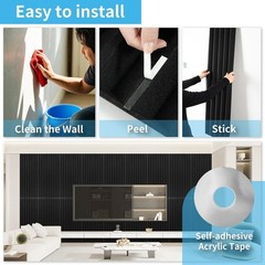 10-Pack Peel and Stick Acoustic Panels with Acrylic Tape – 12 x 48 inches, Self