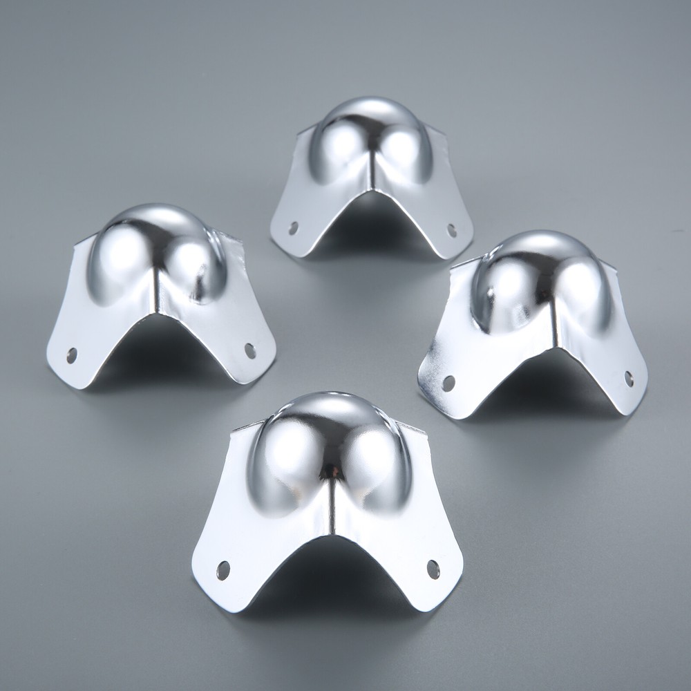 4pcs Silver Road Flight Case Trunk Speaker Tool Box Ball Corner Protector Guard