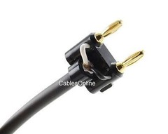 1ft Dual Banana Black Plug to Speakon Female Type Speaker/Amplifier Jumper Cable
