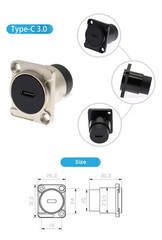 Panel Mount D Type USB Module 2.0/3.0 Female to Female Connector Jack Socket