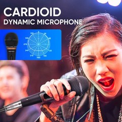 HOTEC Premium Vocal Dynamic Handheld Microphone with 19ft H-W07, Black