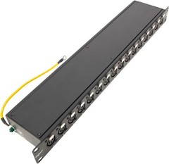 DIYTECH 16 Port XLR Patchbay — Balanced Patch Bay with Reversible XLR Connectors