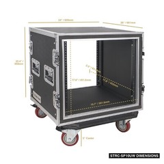Sound Town Shock Mount 10U ATA Rack Case w/ 21″ Rackable Depth (STRC-SP10UW)
