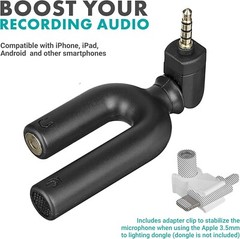 Movo MA2010 Omnidirectional 3.5mm Microphone with Headphone Monitoring Input