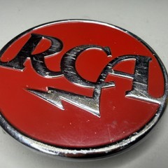 Vintage RCA Meatball Logo AE American Emblem Co Rare 2” Diameter Emblem Utica NY