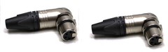 (2) Two Genuine NEUTRIK NC4FRX 4 Pole Right Angle Female Cable Connector Nickel
