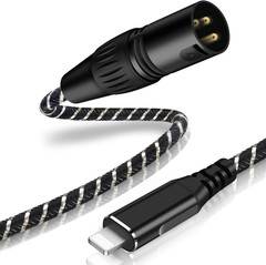 I-Phone to XLR Cable 6.6 FT Lighting to XLR Male Output Cable for Amplifier Ste
