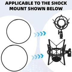 8PCS Microphone Shock Mount Rubber 8.5cm/3.34inch and 11.5cm/4.52inch, Black