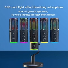 Sturdy Plug-And-Play Portable Gaming-Friendly USB Interface Streaming Microphone