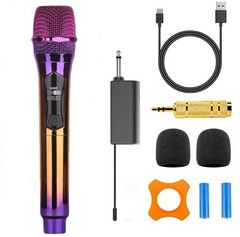 Handheld Wireless Microphone, Rechargeable Wireless UHF Microphone,200Ft, Han…