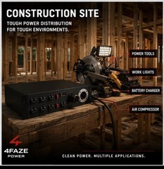 4FAZE POWER 50A 120V Rack Mount PDU, 10 Outlets, Amp/Volt Monitor, Breaker