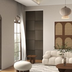 4 Pack Acoustic Wall Panels, 24″ x 24″ Wood Wall Panels, Brown