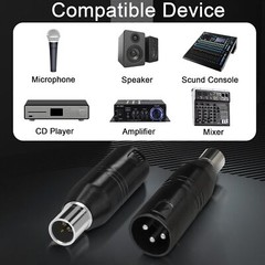 Mini XLR 3 pin to 3 pin XLR Phantom Power Adapter For Shure Microphone Mic