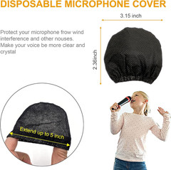 200Pcs Disposable Microphone Cover, Non-Woven Elastic Band Handheld Mic Covers,