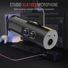 .FIFINE XLR USB Dynamic Podcast Microphone Streaming Recording Studio Mic