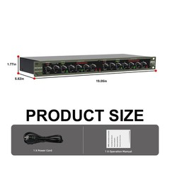 MICNAUX Audio Compressor, Professional Dual-Channel Black Dynamic