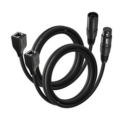 1 Pair 5 Pin XLR To RJ45 Cable Male Female Ethernet Connector 3 Feet Audio