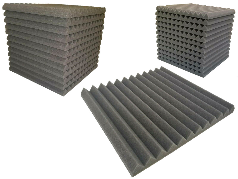 12 pcs 12″x12″x1″ Acoustic Foam Panel Tiles Wall Record Studio Sound Dark Gray
