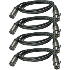 4 Lot 3 Ft foot XLR pin Male Plug To XLR Female Jack Microphone Cable Mic Mixer