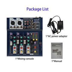 4-Channel Audio Mixer System Audio USB Mixing Console 2CH UHF Church Microphone
