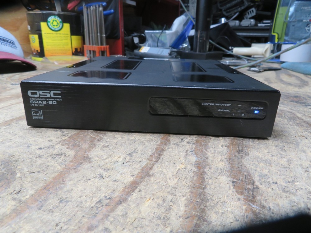 QSC SPA2-60 2-Channel 60 Watt 100V Per Channel Power Amplifier TESTED
