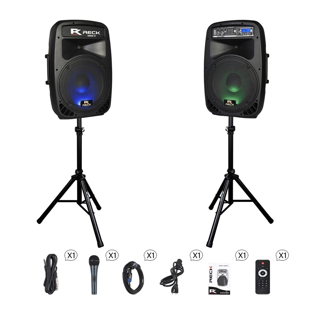 PRORECK 12″ Powered PA System 1000W Church School Class Meeting Speech Audio