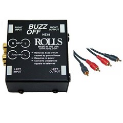 Rolls HE18 Buzz Off 2-Channel Hum and Buzz Remover w/ RCA Male Cable