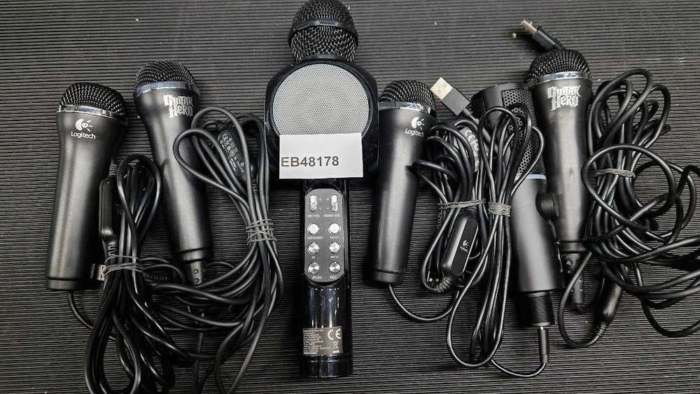 LOT of 6 Various models Microphones Black Used Working