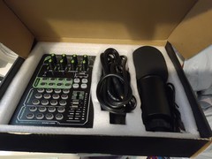 Pyle PKSCRD308 Podcast Mixer Audio Interface Bluetooth Sound Card w/ Mic Bundle
