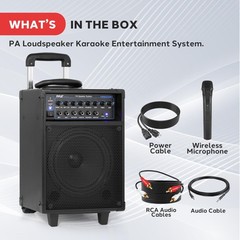 Wireless Portable PA Speaker System – 400W Bluetooth 8″ – 400w, Black