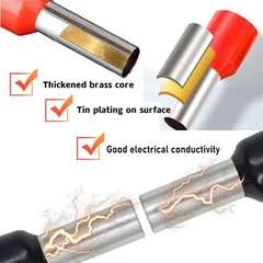 200 Pcs Wire Ferrules Kits, 8 AWG 8 5 Colors （200PCS）