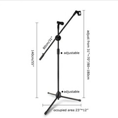 TECHTONGDA Portable Microphone Mic Stand Foldable Tripod 360 Degree Rotating New