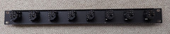 1 RU rack panel with 8 XLR 1/4″ Neutrik Balanced Unbalanced Input Connectors