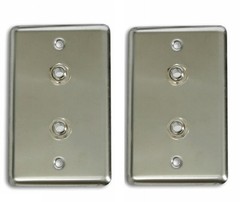 2 OSP Stainless Steel Duplex Audio Wall Plate With 2 – 1/4″ Jacks
