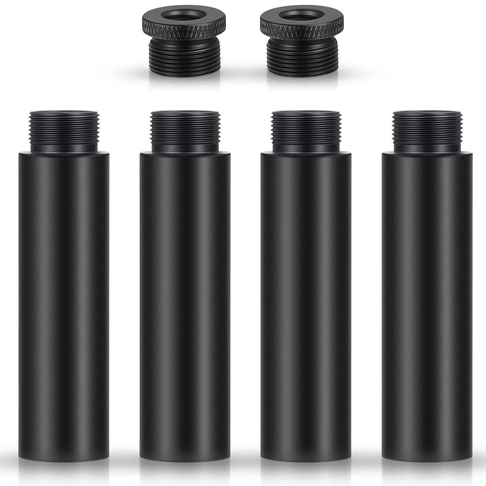 Mic Stand Extension Tube 4 Pieces 5/8 Inch Microphone Pipe Aluminium Alloy