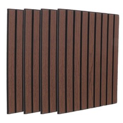 4 Pcs Sound Absorbent Panels Slatted Wall Decor Easy Install Covering