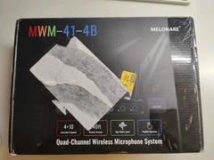 4-Channel Wireless Microphone System, UHF Compact Cordless Mic Set MWM-41-4B