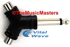 1/4″ Male Mono Plug to Dual RCA Jacks (F) Premium Audio Cable Cord Adapter VWLTW