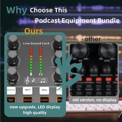 Podcast Equipment Bundle, BM-800 Podcast Microphone Bundle-Voice Changer with…