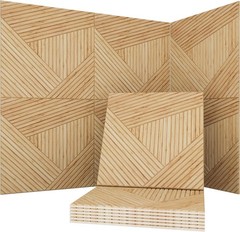 New Soon Global 3D Acoustical Wall Panels 6Pc Timber Spiral Sound Absorbing Art