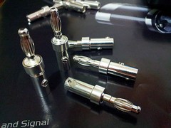 4x HiFi Copper Banana Plug Speaker Cable Connector Silver Plated