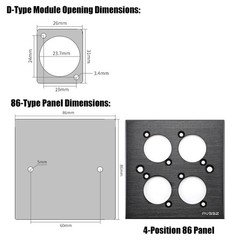 D-Type Module Panel Mount Coupler CAT6A/6/5E USB3.0/2.0 Multiple Data Interfaces