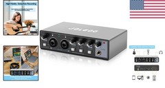 USB Audio Interface, 24-Bit/192kHz Plug & Play Recording Sound Card | 24-Bit/…